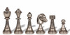 Italian Arabesque Staunton Metal Chess Set with Elm Burl Chess Case