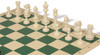 Master Series Double-Weighted Plastic Chess Set - Black & Ivory Pieces with Vinyl Rollup Board - Green