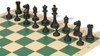 Master Series Double-Weighted Plastic Chess Set - Black & Ivory Pieces with Vinyl Rollup Board - Green