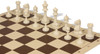 Master Series Double-Weighted Plastic Chess Set - Black & Ivory Pieces with Vinyl Rollup Board - Brown