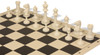 Master Series Double-Weighted Plastic Chess Set - Black & Ivory Pieces with Vinyl Rollup Board - Black