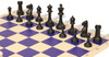Master Series Classroom Double-Weighted Plastic Chess Set - Black & Ivory Pieces with Vinyl Roll-up Board & Bag - Blue