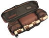 Master Series Carry-All Double-Weighted Plastic Chess Set - Black & Ivory Pieces with Vinyl Rollup Board - Brown