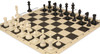 Master Series Carry-All Double-Weighted Plastic Chess Set - Black & Ivory Pieces with Vinyl Rollup Board - Black