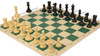 Conqueror Easy-Carry Plastic Chess Set Black & Camel Pieces with Vinyl Rollup Board - Green