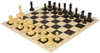 Conqueror Easy-Carry Plastic Chess Set Black & Camel Pieces with Vinyl Rollup Board - Black