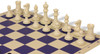 Conqueror Easy-Carry Plastic Chess Set Black & Ivory Pieces with Vinyl Rollup Board - Blue