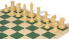 Conqueror Plastic Chess Set Black & Camel Pieces with Rollup Board - Green