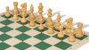 French Lardy Carry-All Chess Set Ebonized & Boxwood Pieces - Green