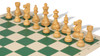French Lardy Carry-All Chess Set Package Acacia & Boxwood Pieces - Green