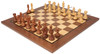 Fierce Knight Staunton Chess Set Acacia & Boxwood Pieces with Classic Walnut Chess Board - 4" King