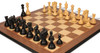 Bucephalus Staunton Chess Set in Ebony & Boxwood with Walnut & Maple Moulded Edge Chess Board