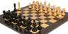Marengo Staunton Chess Set Ebony & Boxwood Pieces with Black & Ash Burl Chess Board - 4.25" King