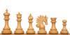 Marengo Staunton Chess Set Ebony & Boxwood Pieces with Black & Ash Burl Chess Board - 4.25" King