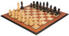 German Knight Staunton Chess Set Ebonized & Boxwood Pieces with Mahogany Molded Edge Chess Board - 3.25" King