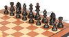 German Knight Staunton Chess Set Ebonized & Boxwood Pieces with Mahogany Molded Edge Chess Board - 3.25" King
