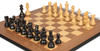 French Lardy Staunton Chess Set Ebonized & Boxwood Pieces with Walnut & Maple Molded Edge Board - 3.75" King