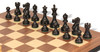 Deluxe Old Club Staunton Chess Set Ebonized & Boxwood Pieces with Walnut & Maple Molded Edge Board - 3.25" King