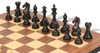 Fierce Knight Staunton Chess Set Ebonized & Boxwood Pieces with Walnut & Maple Molded Edge Chess Board - 4" King