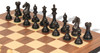 Fierce Knight Staunton Chess Set Ebony & Boxwood Pieces with Walnut & Maple Molded Edge Board - 4" King