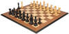 Fierce Knight Staunton Chess Set Ebony & Boxwood Pieces with Walnut & Maple Molded Edge Board - 3.5" King