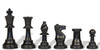 Black Club Plastic Chess Pieces with 3.75" King - 17 Piece Half Set