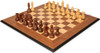 Luxury Staunton chess set golden rosewood and boxwood pieces on walnut molded chess board