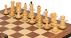 Zagreb Series Chess Set Ebonized & Boxwood Pieces with Walnut & Maple Molded Edge Board - 3.875" King