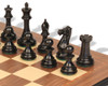 New Exclusive Staunton Chess Set Ebonized & Boxwood Pieces with Walnut & Maple Molded Board - 3" King
