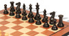 New Exclusive Staunton Chess Set Ebonized & Boxwood Pieces with Mahogany & Maple Molded Board - 3" King