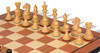 Fierce Knight Staunton Chess Set Ebony & Boxwood Pieces with Mahogany & Maple Molded Edge Board - 4" King