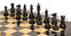 British Staunton Chess Set Ebonized & Boxwood Pieces with Black & Ash Burl Board - 4" King
