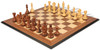 Fierce Knight Staunton Chess Set Golden Rosewood & Boxwood Pieces with Walnut Molded Edge Chess Board - 3.5" King