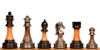 Decorative Staunton Silver & Black Anodized Chess Set with Brown Ash Burl Board - 3.5" King