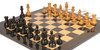 1849 Heirloom Staunton Chess Set Ebony & Antiqued Boxwood with Black & Ash Burl Board - 4.4" King