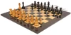1849 Heirloom Staunton Chess Set - Ebony & Distressed Boxwood Pieces - Black & Ash Burl Chess Board - 4.4" King