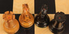 1849 Heirloom Staunton Chess Set Distressed Ebony & Boxwood with Walnut Molded  Chess Board