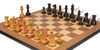 1849 Heirloom Staunton Chess Set Distressed Ebony & Boxwood with Walnut Molded  Chess Board