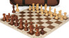 French Lardy Carry-All Chess Set Golden Rosewood & Boxwood Pieces - Brown