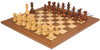 French Lardy Staunton Chess Set - Golden Rosewood & Boxwood Pieces - Walnut Deluxe Chess Board - 3.25" King