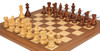 French Lardy Staunton Chess Set - Golden Rosewood & Boxwood Pieces - Walnut Deluxe Chess Board - 3.25" King