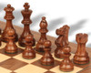 French Lardy Staunton Chess Set - Golden Rosewood & Boxwood Pieces - Walnut Deluxe Chess Board - 3.25" King