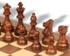 French Lardy Staunton Chess Set Golden Rosewood & Boxwood Pieces with Deluxe Walnut Chess Board - 3.25" King