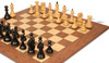 Zagreb Series Chess Set Ebonized & Boxwood Pieces with Walnut & Maple Deluxe Board - 3.875" King