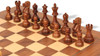 Deluxe Old Club Staunton Chess Set Golden Rosewood & Boxwood Pieces with Walnut & Maple Deluxe Chess Board - 3.75" King