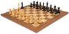 Fierce Knight Staunton Chess Set Ebony & Boxwood Pieces with Walnut & Maple Deluxe Board - 4" King