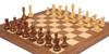 British Staunton Chess Set Golden Rosewood & Boxwood Pieces with Walnut & Maple Deluxe Board - 4" King