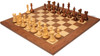 New Exclusive Staunton Chess Set Golden Rosewood & Boxwood Pieces with Deluxe Walnut Chess Board - 3" King