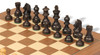 German Knight Staunton Chess Set Ebonized & Boxwood Pieces with Deluxe Walnut Chess Board - 2.75" King