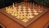 British Staunton Chess Set Acacia & Boxwood Pieces with Deluxe Walnut & Maple Board - 4" King